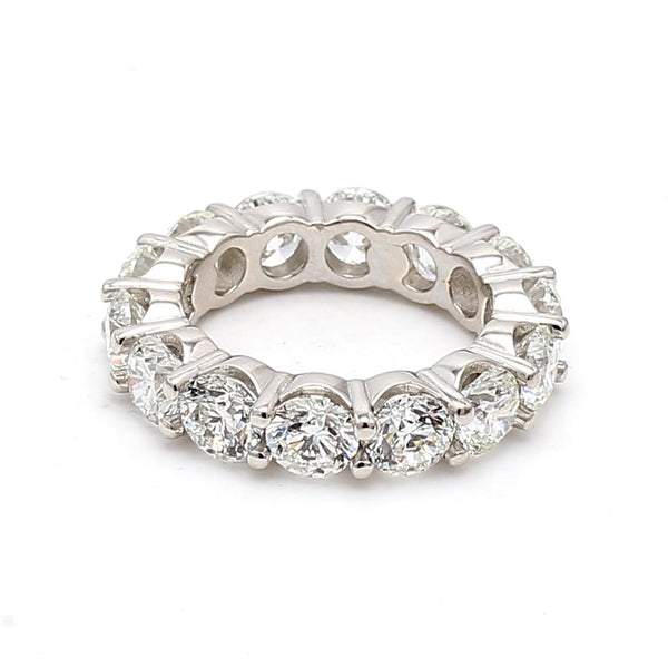 7.11 Carat Round Brilliant F VS1 Diamond Platinum Full Eternity Band Ring