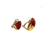 Tiffany & Co Vintage Coral 18 Karat Yellow Gold Clip On Earrings