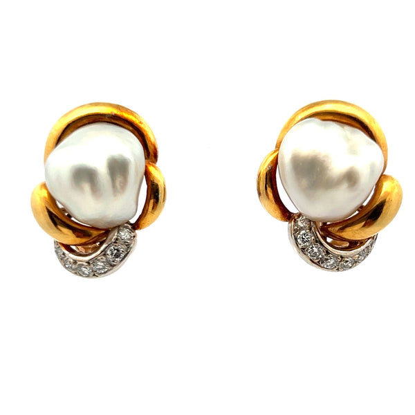 0.14 Carat Circular Brilliant Cut I VS1 Diamond 18 Karat Two Tone Gold Clip On Earrings