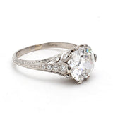 3.67  Old European Cut E SI1-I1 Diamond Platinum Engagement Ring