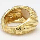 Elizabeth Gauge Vintage 14.50 Grams 18 Karat Yellow Gold Cocktail Ring