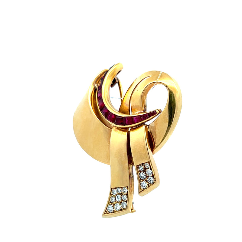 0.25 Carat Round Brilliant I VS1 Diamond 18 Karat Yellow Gold Pin Brooch