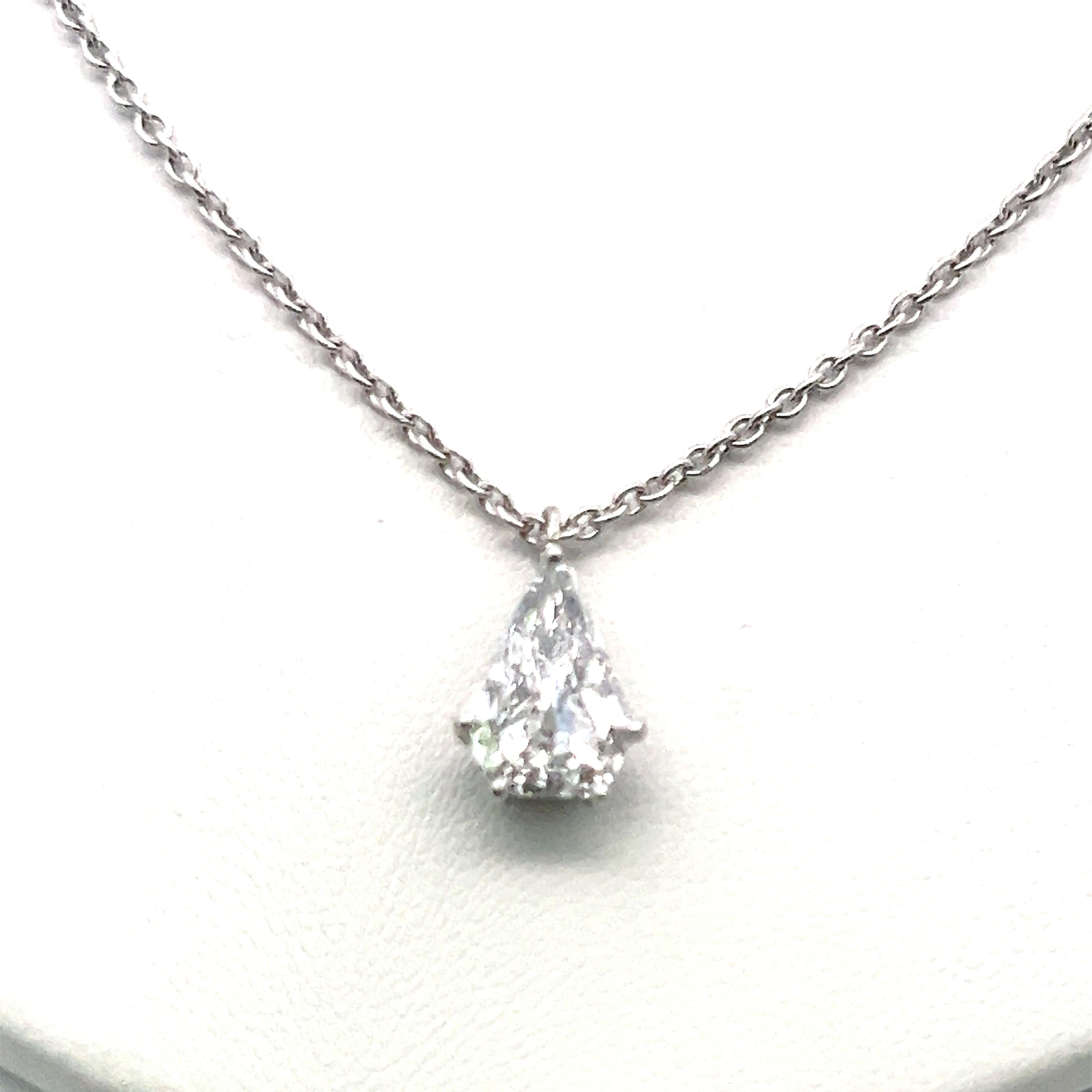 Cartier 1.65 Carat Shield Shape D SI1 Diamond Platinum Pendant Necklace