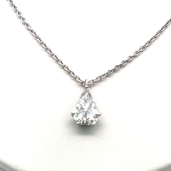 Cartier 1.65 Carat Shield Shape D SI1 Diamond Platinum Pendant Necklace