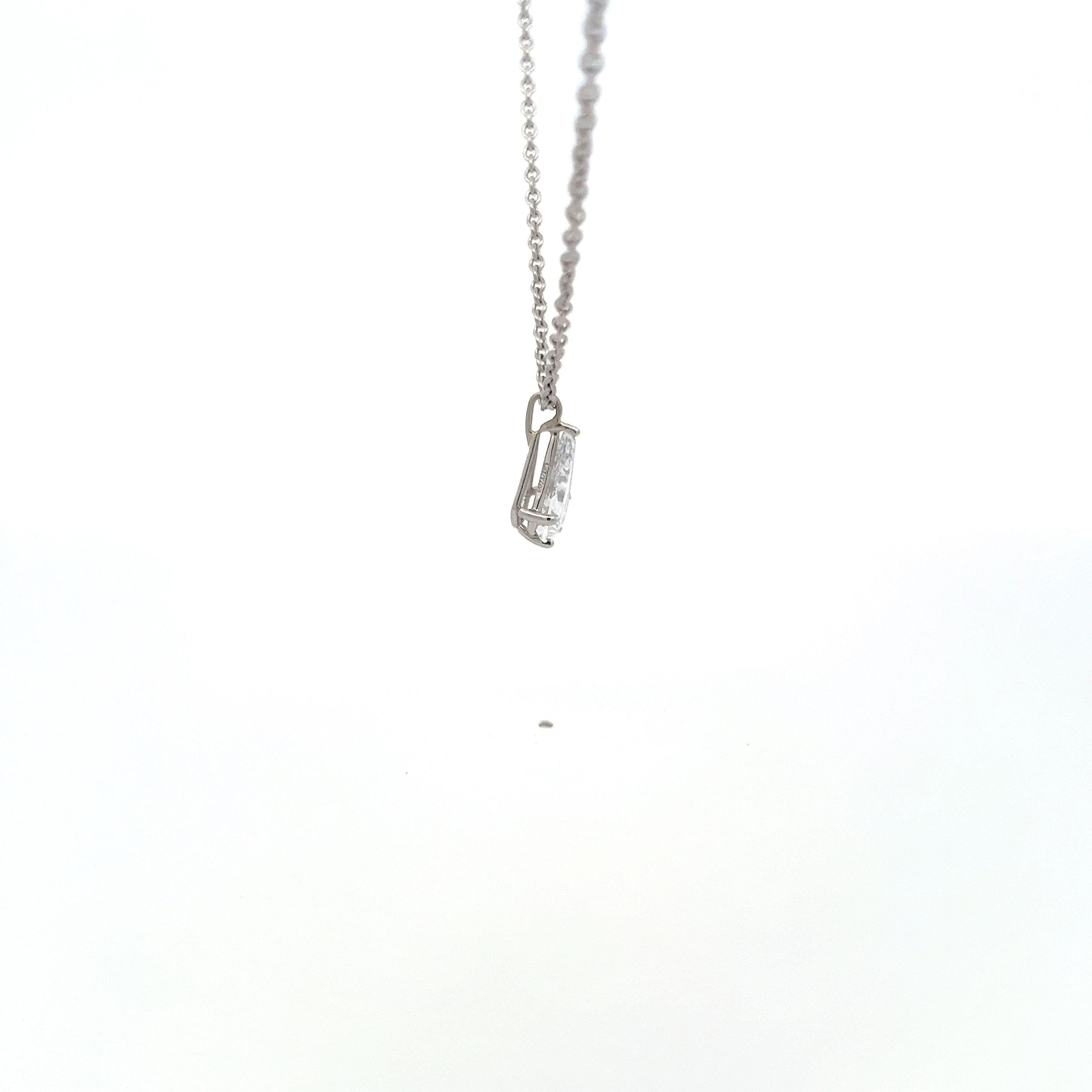 Cartier 1.65 Carat Shield Shape D SI1 Diamond Platinum Pendant Necklace