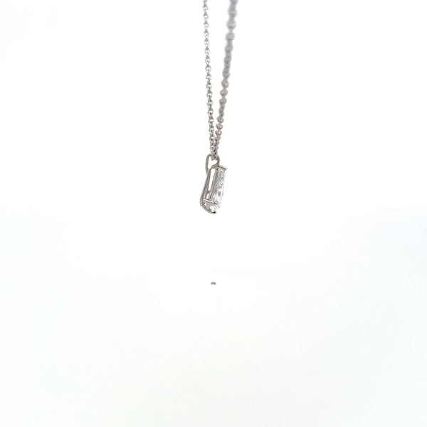 Cartier 1.65 Carat Shield Shape D SI1 Diamond Platinum Pendant Necklace