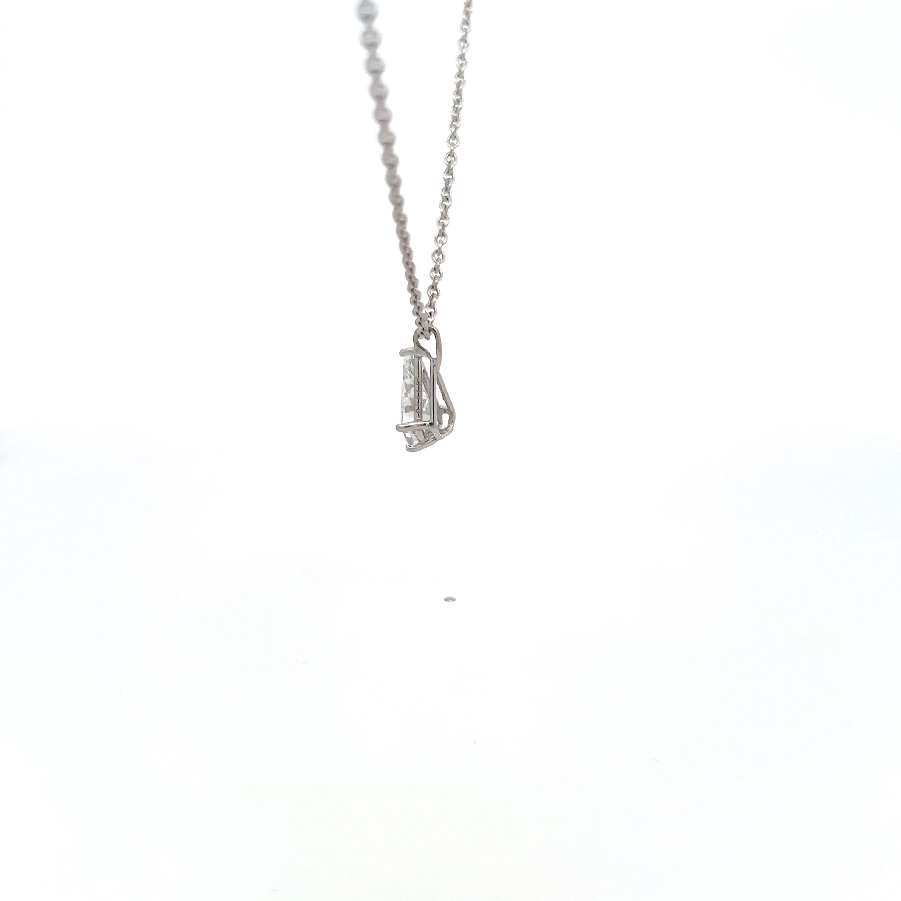Cartier 1.65 Carat Shield Shape D SI1 Diamond Platinum Pendant Necklace