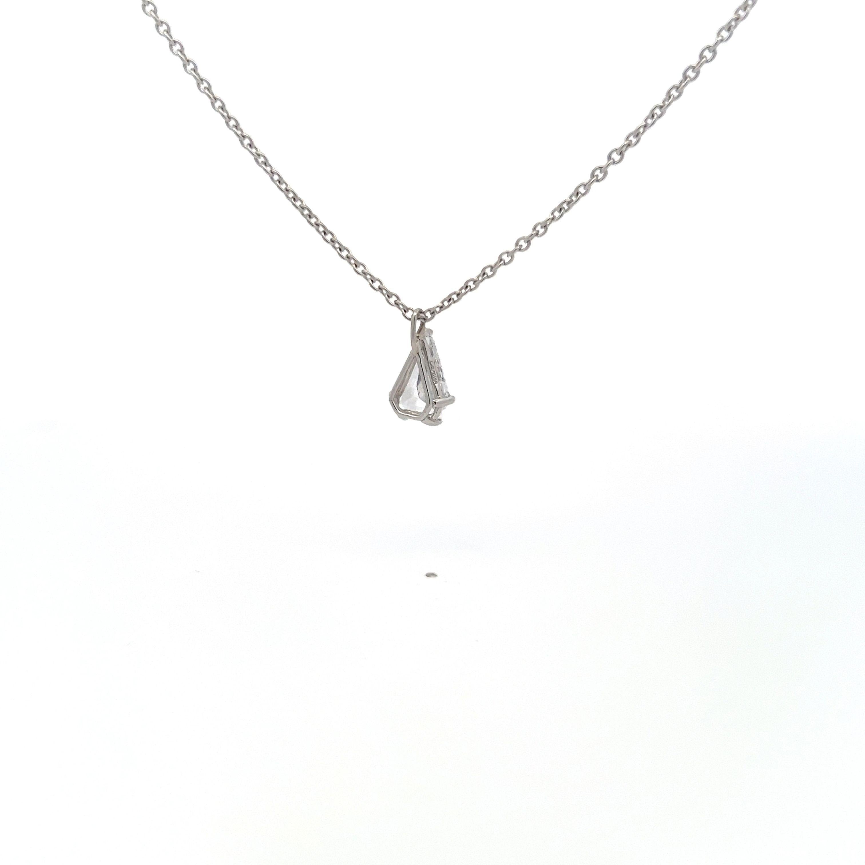 Cartier 1.65 Carat Shield Shape D SI1 Diamond Platinum Pendant Necklace