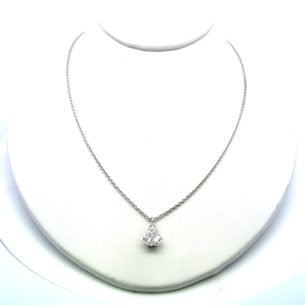 Cartier 1.65 Carat Shield Shape D SI1 Diamond Platinum Pendant Necklace