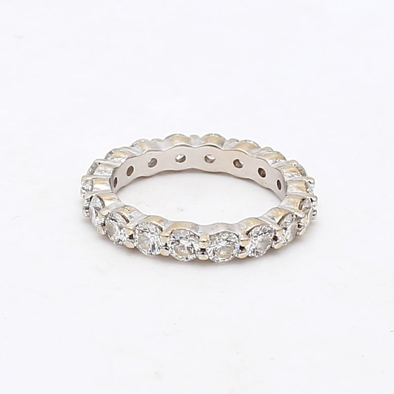 1.80 Carat Round Brilliant I SI1 Diamond 18 Karat White Gold Eternity Band Ring