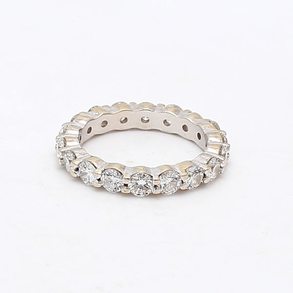 1.80 Carat Round Brilliant I SI1 Diamond 18 Karat White Gold Eternity Band Ring