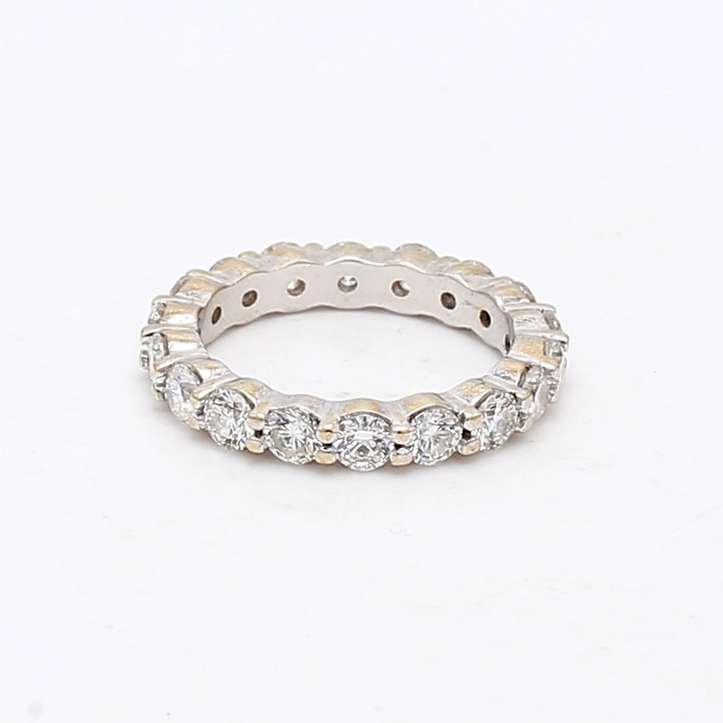 1.80 Carat Round Brilliant I SI1 Diamond 18 Karat White Gold Eternity Band Ring