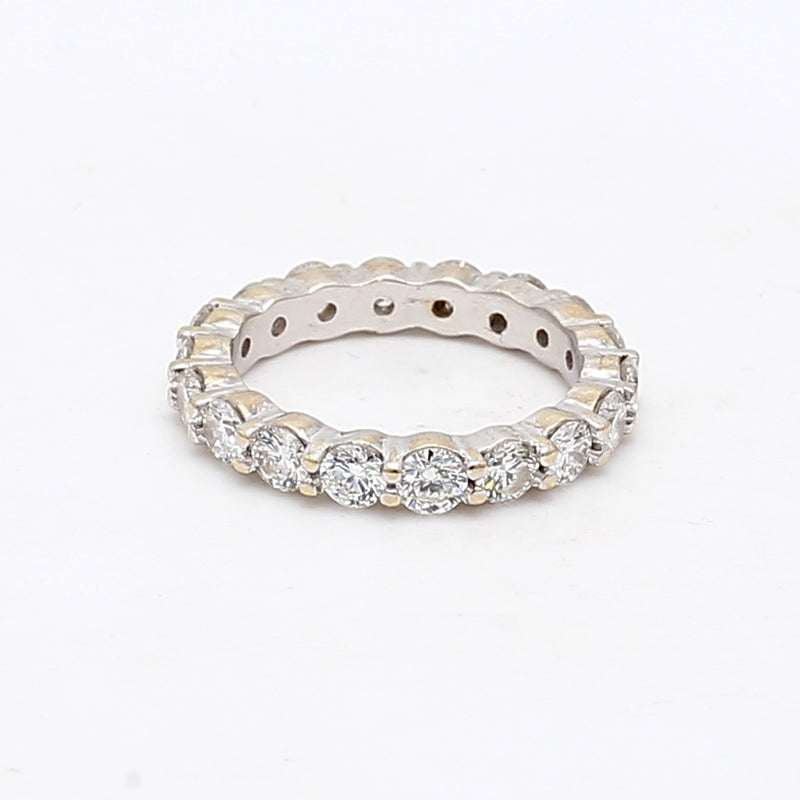 1.80 Carat Round Brilliant I SI1 Diamond 18 Karat White Gold Eternity Band Ring