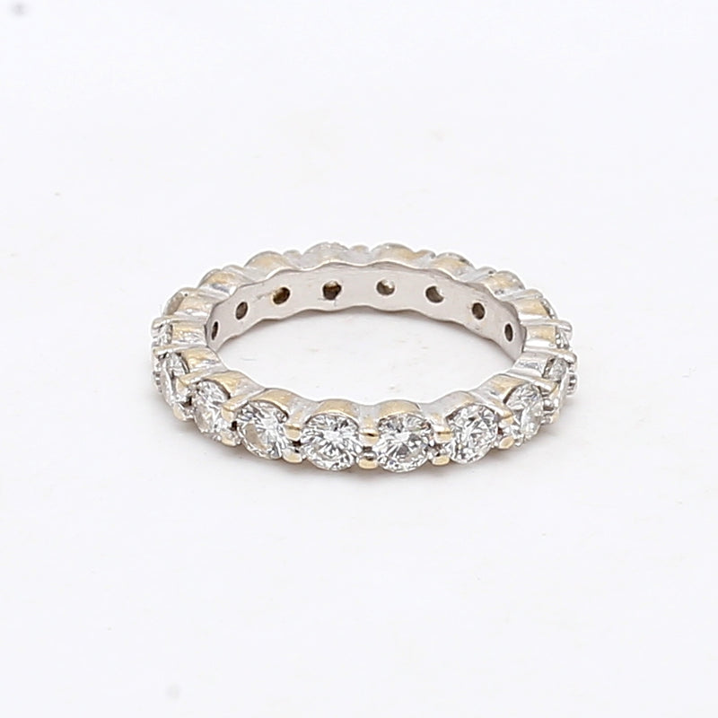 1.80 Carat Round Brilliant I SI1 Diamond 18 Karat White Gold Eternity Band Ring