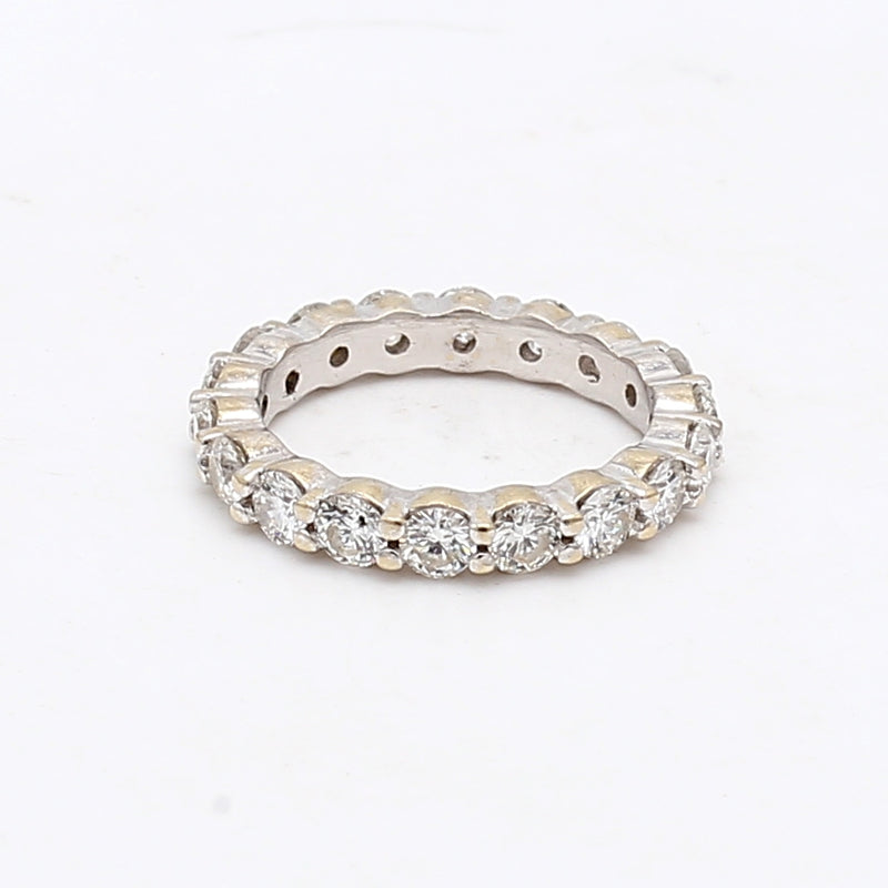 1.80 Carat Round Brilliant I SI1 Diamond 18 Karat White Gold Eternity Band Ring