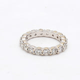 1.80 Carat Round Brilliant I SI1 Diamond 18 Karat White Gold Eternity Band Ring