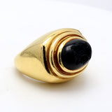 David Webb Vintage 41.20 Grams Black Gemstone 18 Karat Yellow Gold Cocktail Ring