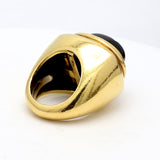 David Webb Vintage 41.20 Grams Black Gemstone 18 Karat Yellow Gold Cocktail Ring