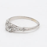 0.71 Carat Old Miner Cut I SI1 and Old European Cut I VS1 Diamond Platinum Art Deco Ring