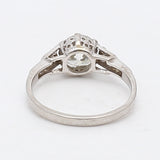 1.10 Carat Round Brilliant I SI1 and Old European Cut I SI1 Diamond Platinum Art Deco Ring