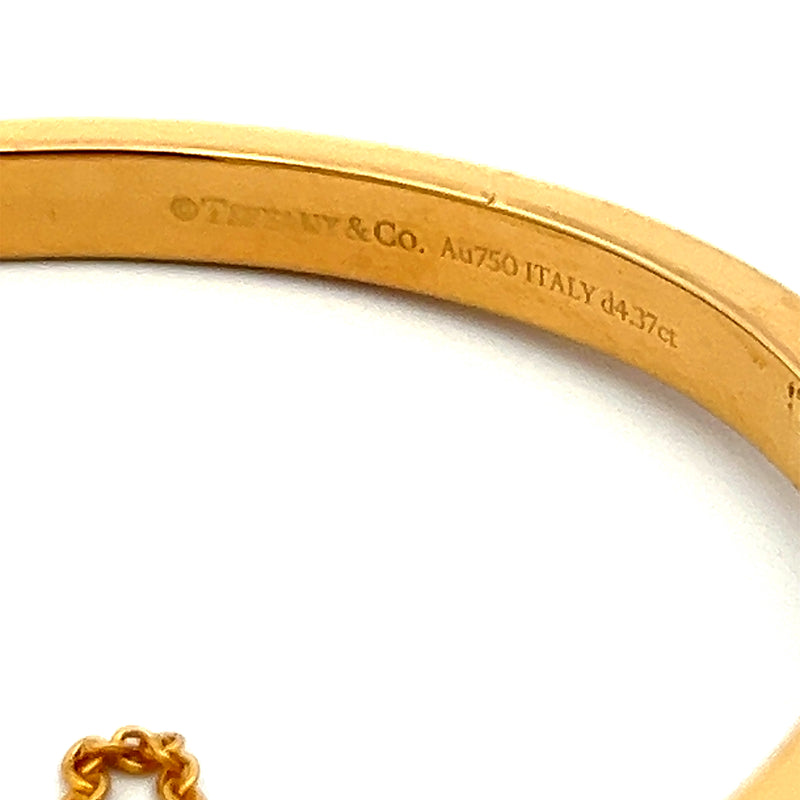 Tiffany & Co 4.37 Carat Round Brilliant Diamond 18K Rose Gold Bangle Bracelet