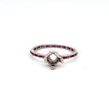 Antique 0.48 Carat Ruby Size 5.5 Platinum Semi Mount Ring