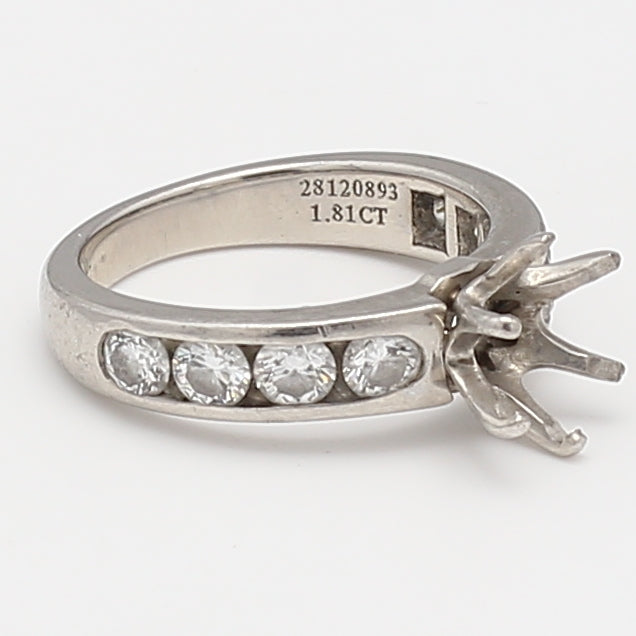 Tiffany & Co 0.80 Carat Round Brilliant F VS1 Diamond Platinum Semi Mount Ring