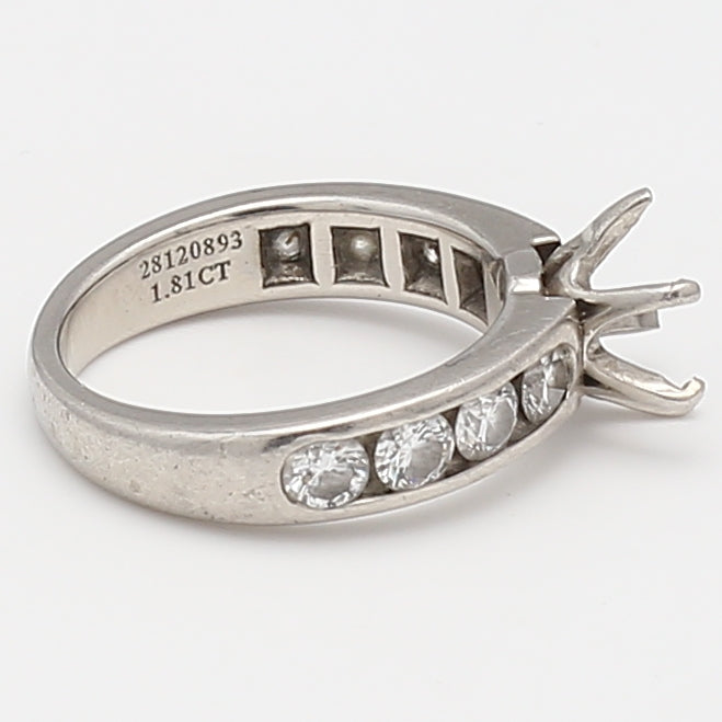Tiffany & Co 0.80 Carat Round Brilliant F VS1 Diamond Platinum Semi Mount Ring