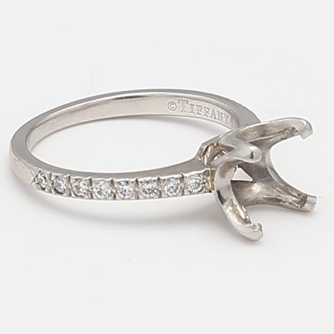Tiffany & Co Platinum Semi Mount Ring 0.25ct Round Diamonds Fits 5.10x4.90mm