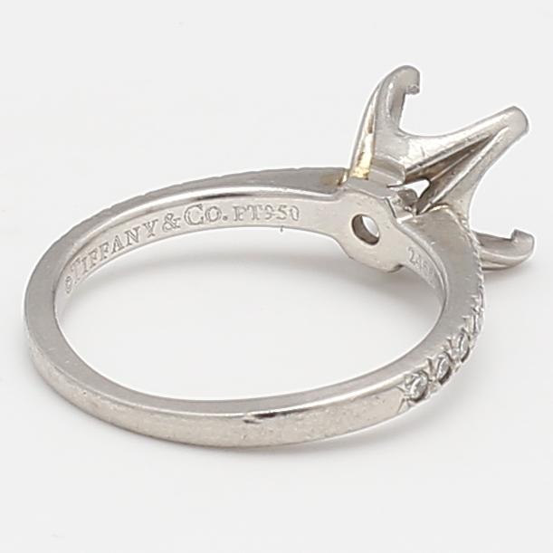 Tiffany & Co Platinum Semi Mount Ring 0.25ct Round Diamonds Fits 5.10x4.90mm