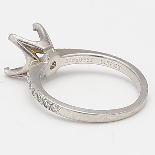 Tiffany & Co Platinum Semi Mount Ring 0.25ct Round Diamonds Fits 5.10x4.90mm