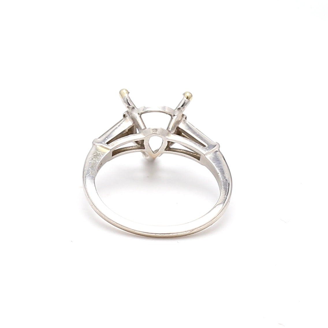0.40 Carat Tapered Baguette Shape G SI1 Diamond Platinum Semi Mount Ring