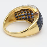 2.00 Carat Sapphire 0.48 Carat Round Brilliant Diamond 18K Yellow Gold Cocktail Ring