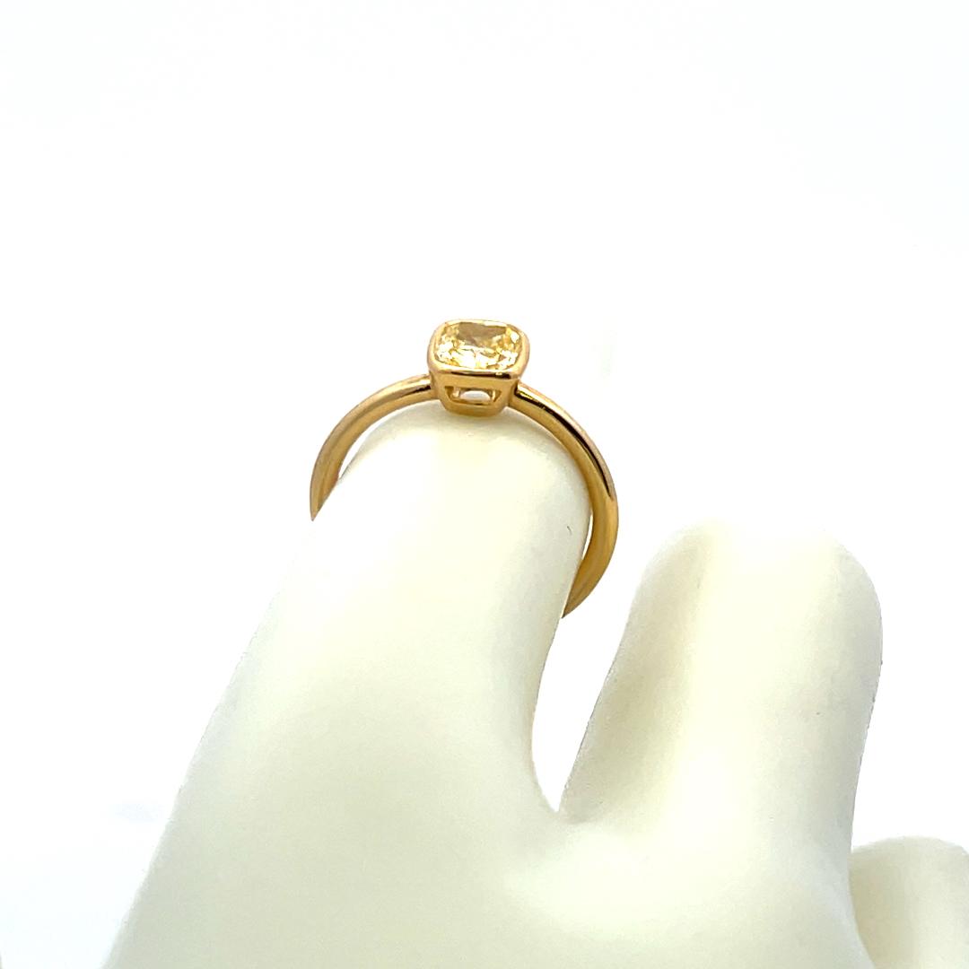 Tiffany & Co 0.90 Carat Cushion Intense FY Diamond 18K YG Engagement Ring