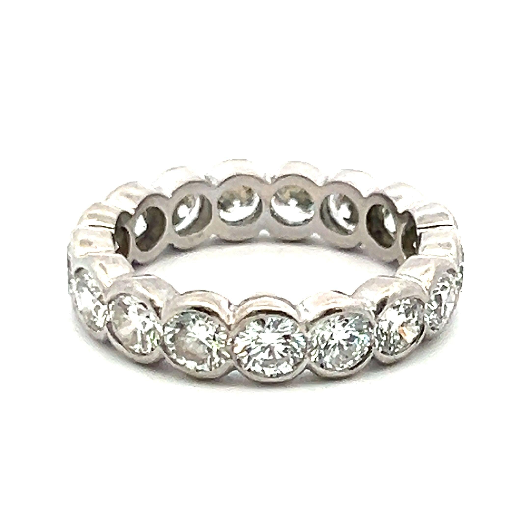 3.20 Carat Round Brilliant E VS1 Diamond Platinum Full Eternity Band Ring