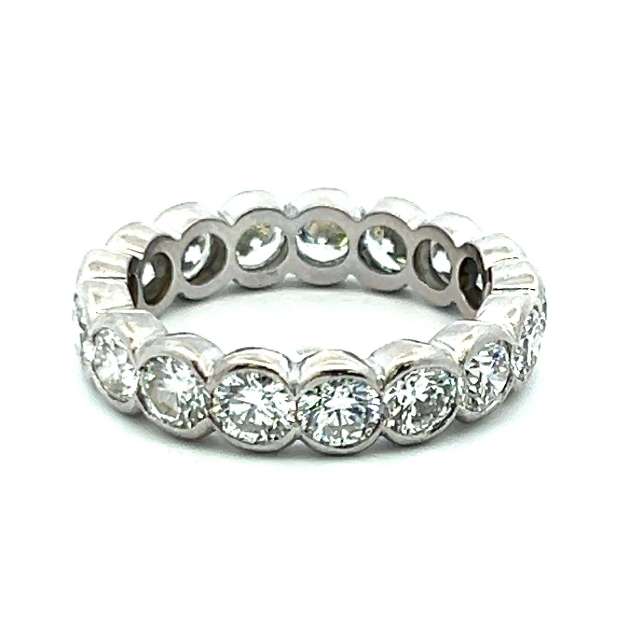 3.20 Carat Round Brilliant E VS1 Diamond Platinum Full Eternity Band Ring