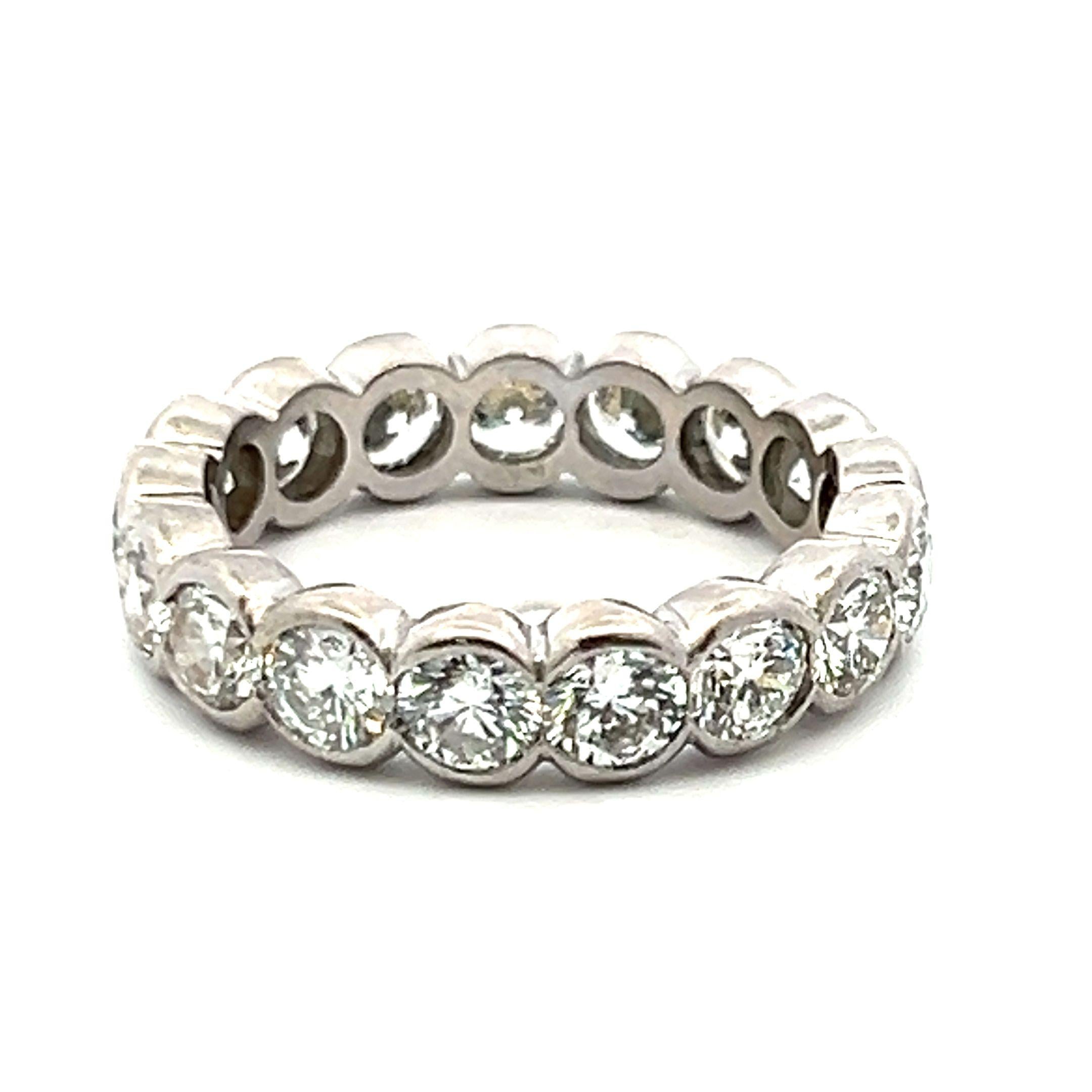 3.20 Carat Round Brilliant E VS1 Diamond Platinum Full Eternity Band Ring