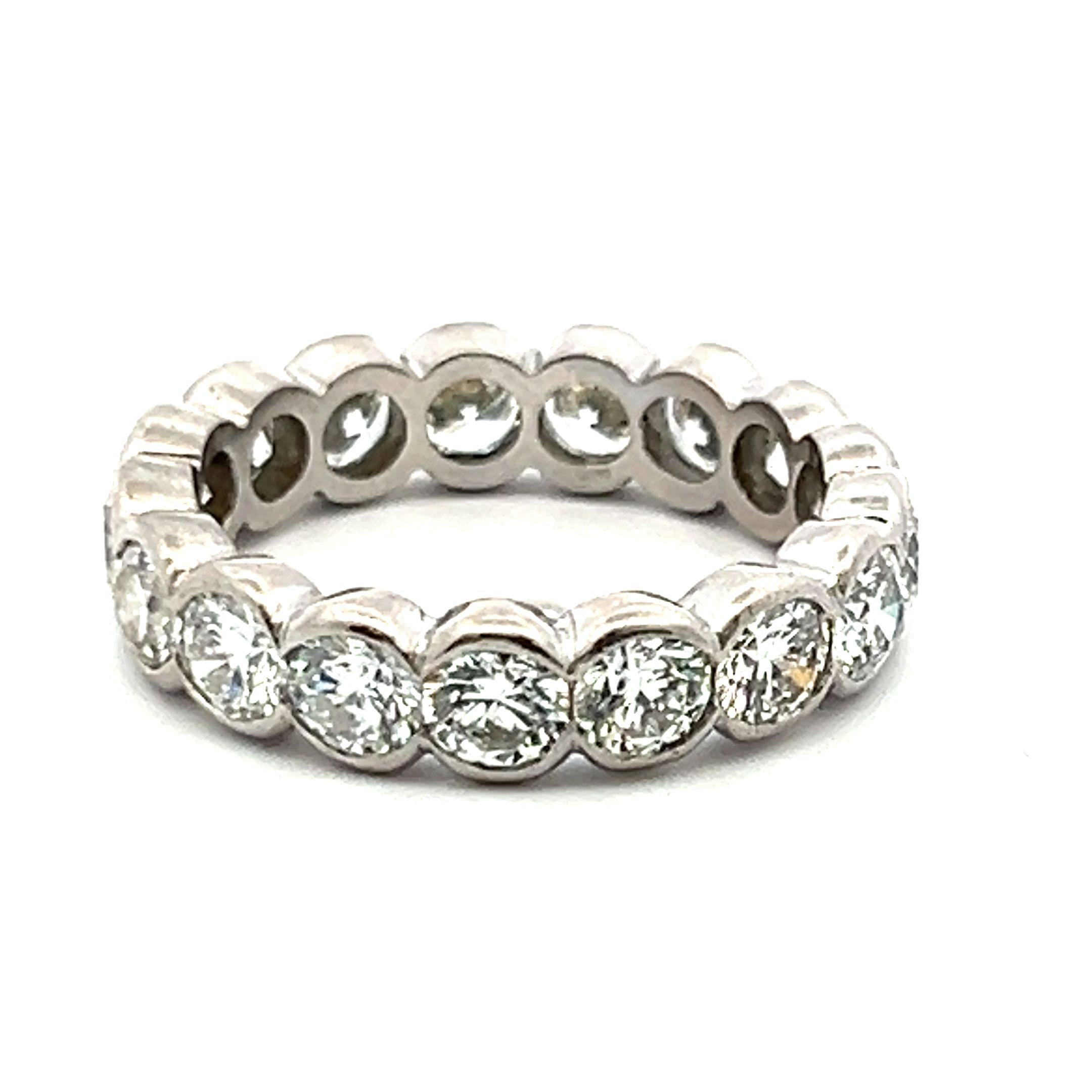 3.20 Carat Round Brilliant E VS1 Diamond Platinum Full Eternity Band Ring