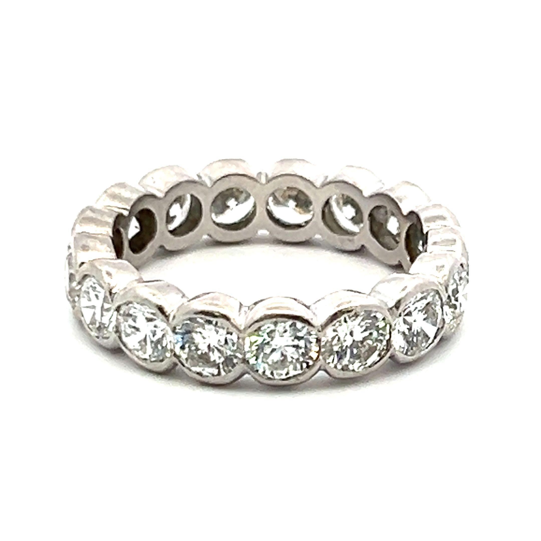3.20 Carat Round Brilliant E VS1 Diamond Platinum Full Eternity Band Ring