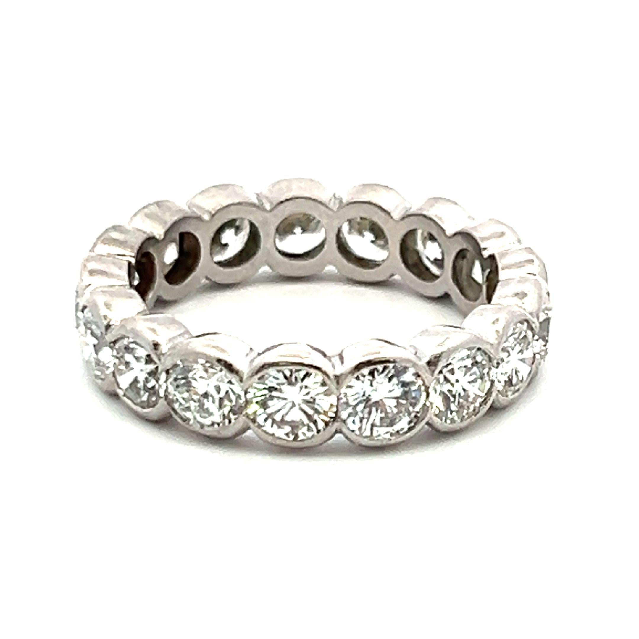 3.20 Carat Round Brilliant E VS1 Diamond Platinum Full Eternity Band Ring