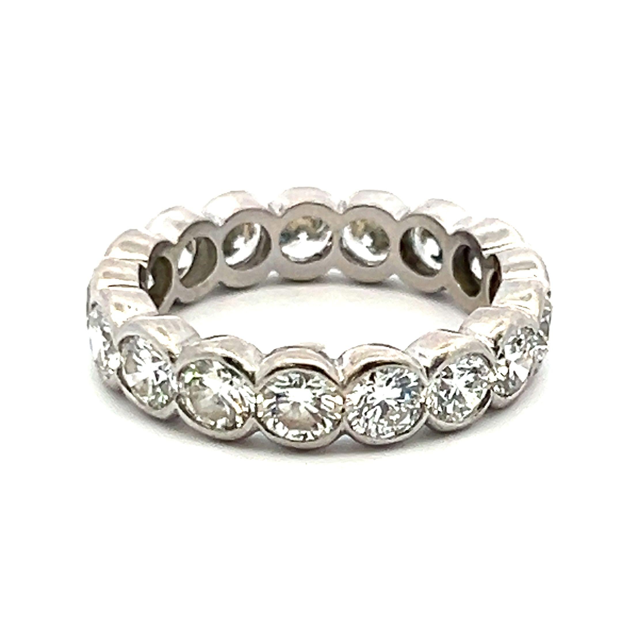3.20 Carat Round Brilliant E VS1 Diamond Platinum Full Eternity Band Ring