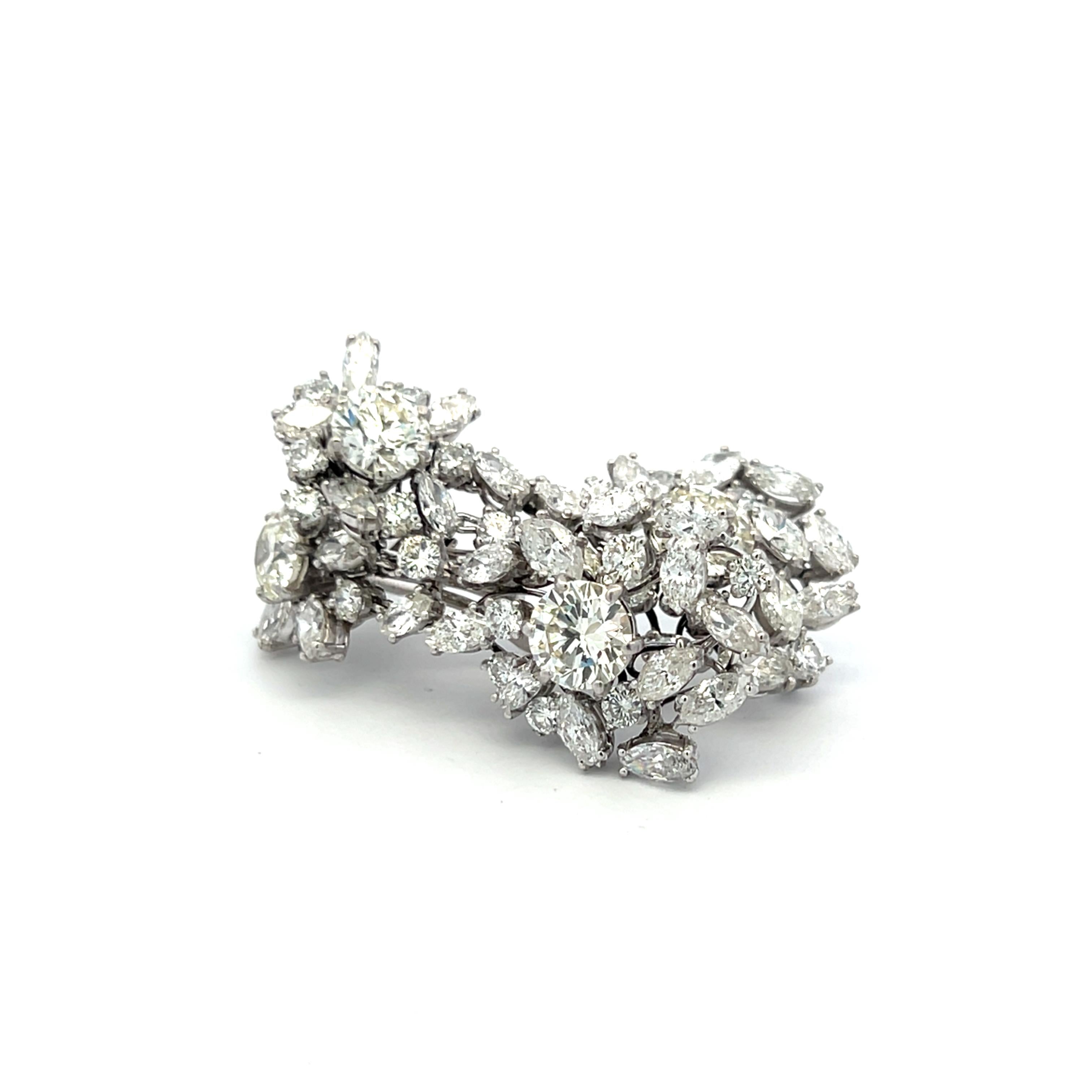 New Platinum Dangling Earrings with 14.47ct Round & Marquis Diamonds M VS1/VS2