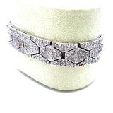 7.67 Carat Round Brilliant Diamond 14 Karat White Gold Link Bracelet