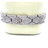 7.67 Carat Round Brilliant Diamond 14 Karat White Gold Link Bracelet