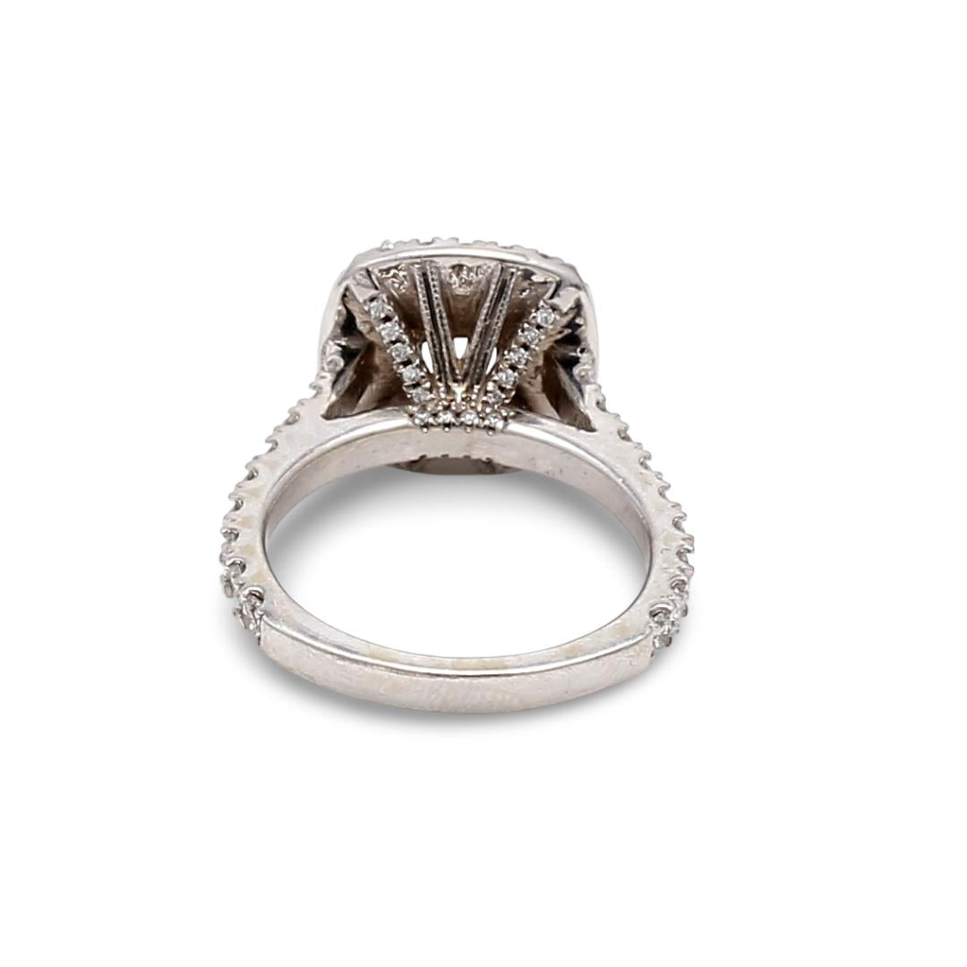 14K White Gold Engagement Ring with 1.99ct Lab-Grown and 1.22ct Natural Diamonds
