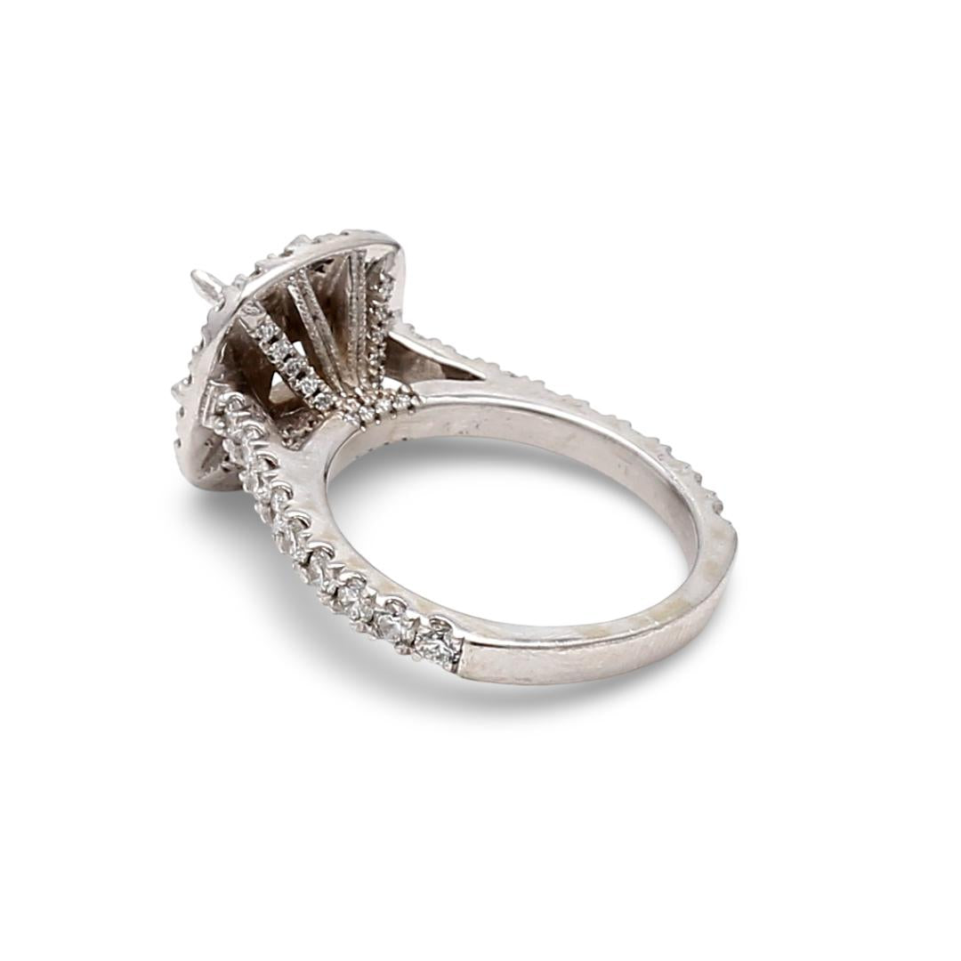 14K White Gold Engagement Ring with 1.99ct Lab-Grown and 1.22ct Natural Diamonds