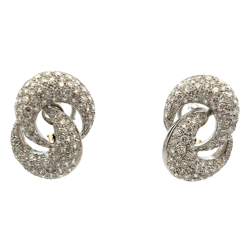 4.50 Carat Round Brilliant F VS1 Diamond 18 Karat White Gold Clip On Earrings