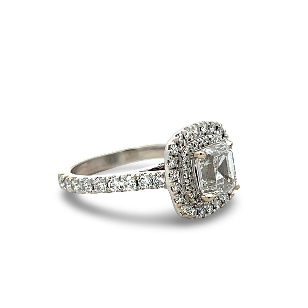 14K White Gold Engagement Ring with 1.99ct Lab-Grown and 1.22ct Natural Diamonds