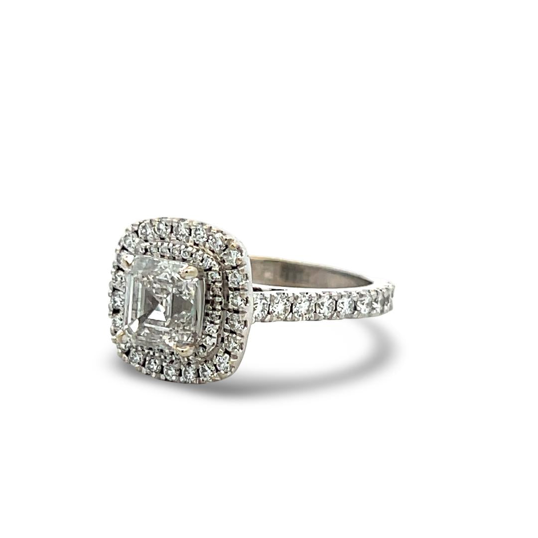 14K White Gold Engagement Ring with 1.99ct Lab-Grown and 1.22ct Natural Diamonds
