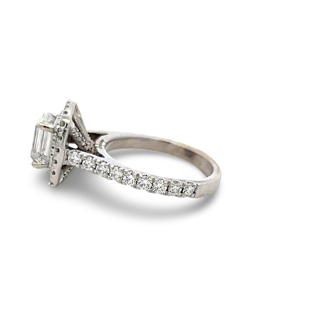 14K White Gold Engagement Ring with 1.99ct Lab-Grown and 1.22ct Natural Diamonds
